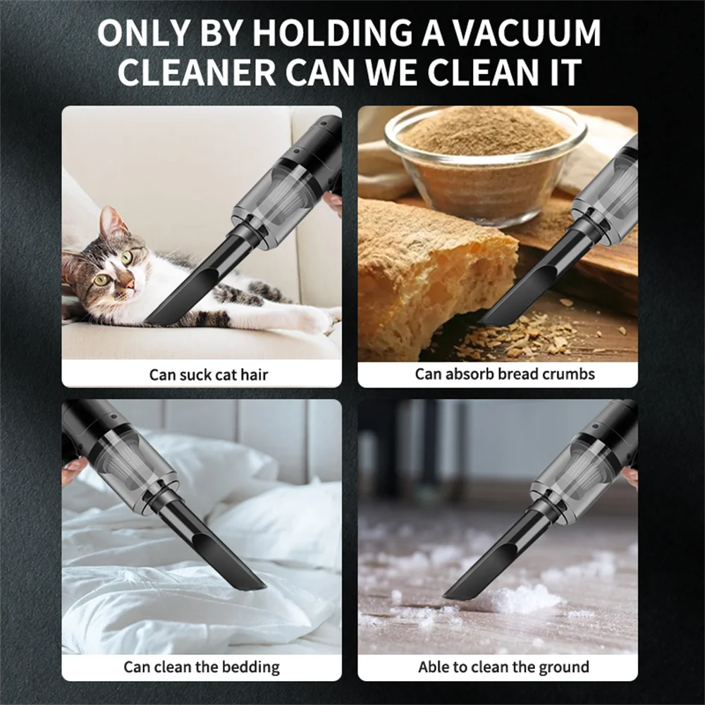 Portable mini vaccum cleaner for desk, car & home cleaning