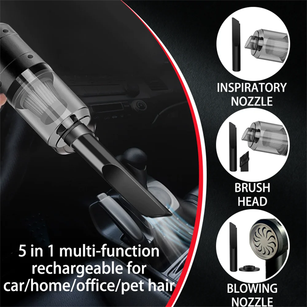 Portable mini vaccum cleaner for desk, car & home cleaning