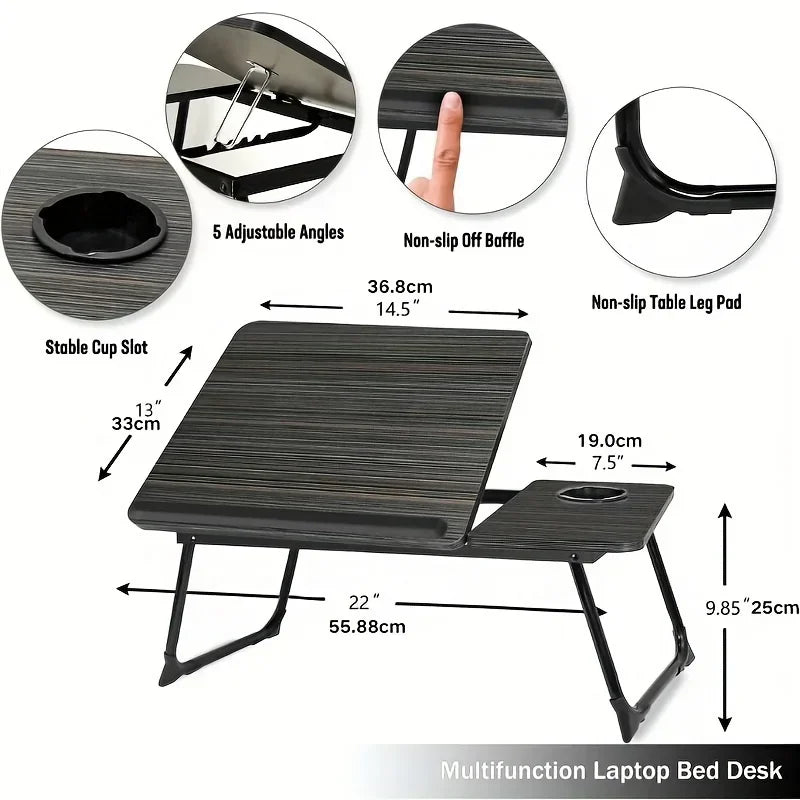 Foldable Laptop Desk for Bed Student Dormitory Bedside Table Portable Multifunctional Study Writing Working Desk for Home