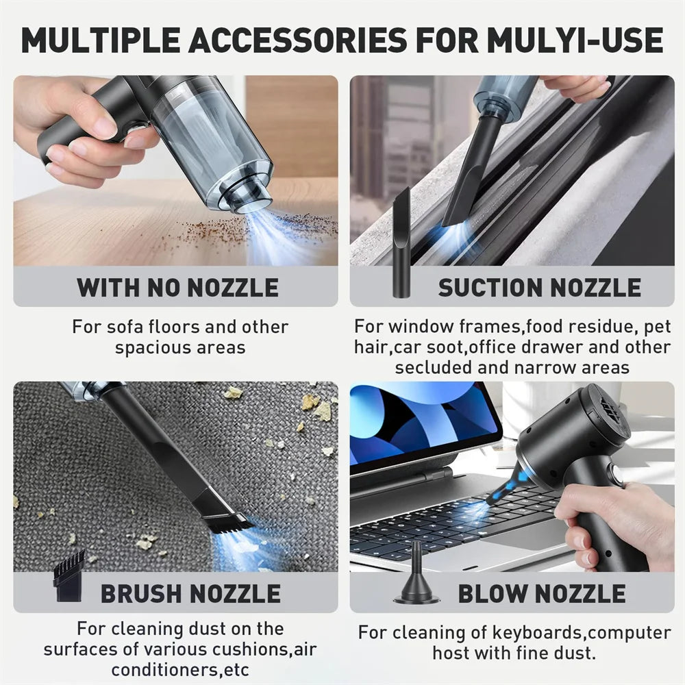 Portable mini vaccum cleaner for desk, car & home cleaning