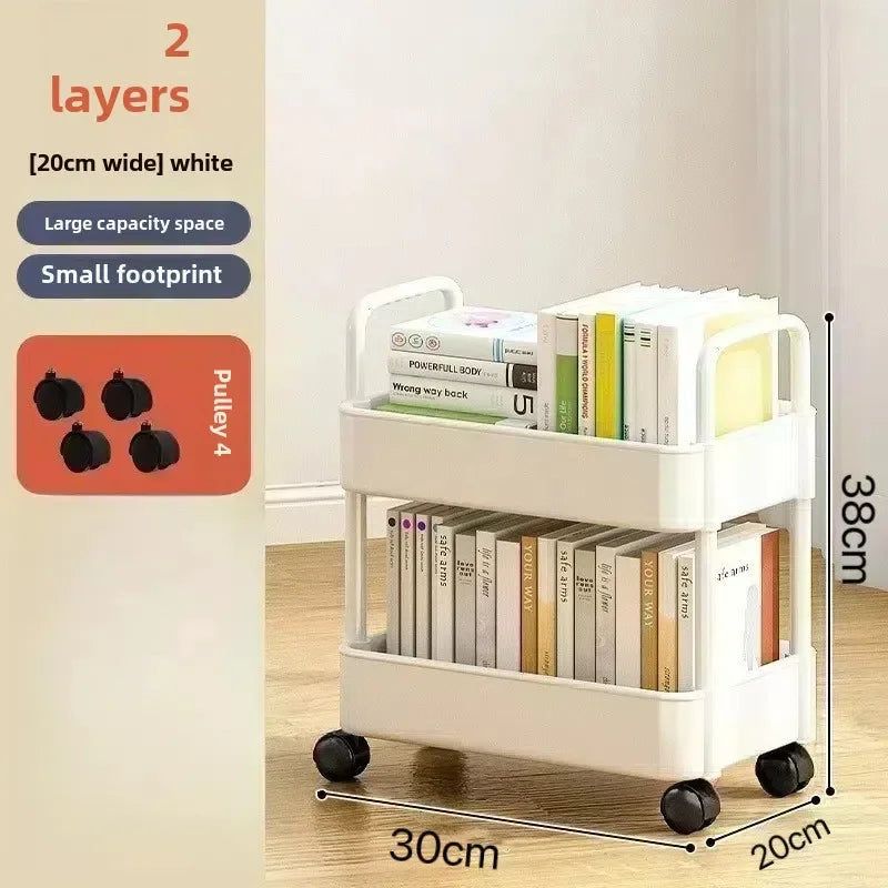 NewMultifunctional Storage Cart with Open Shelves Living Space Book Display Suitable for Kitchen Bedroom Storage Decor Organizer