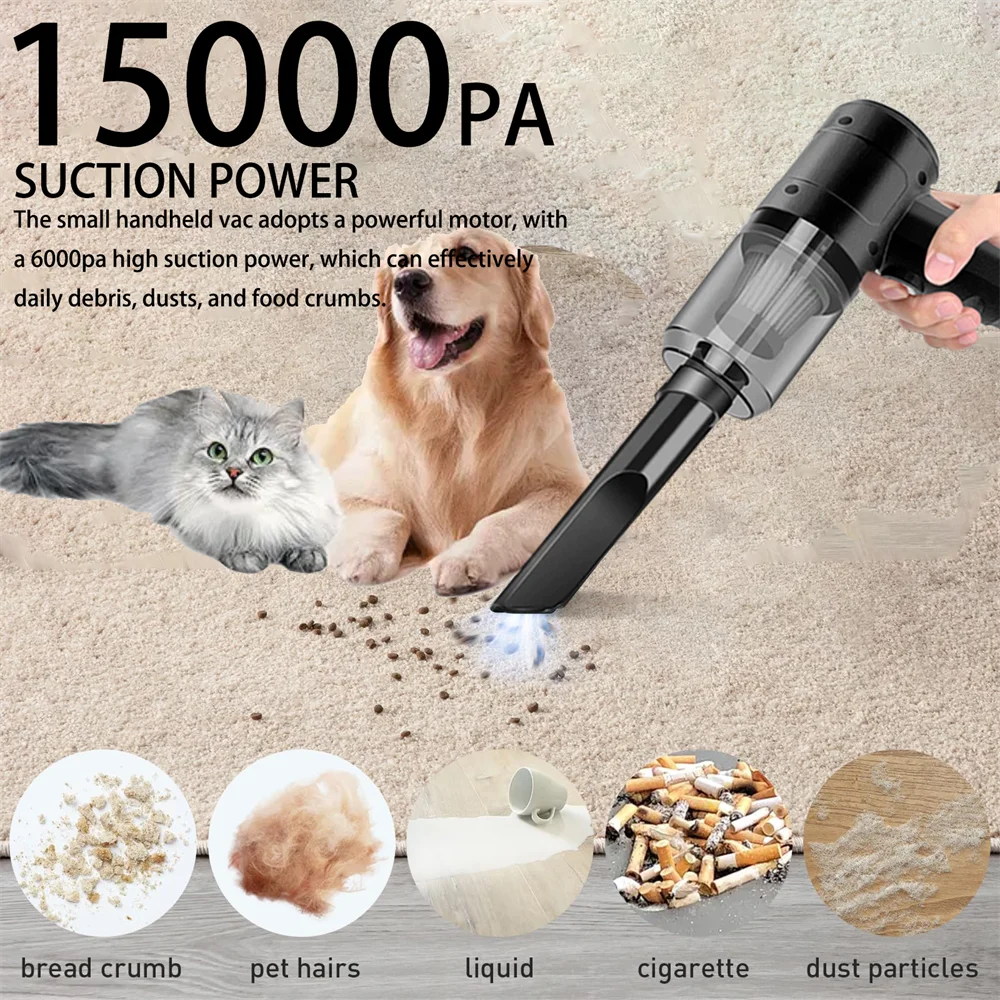 Portable mini vaccum cleaner for desk, car & home cleaning