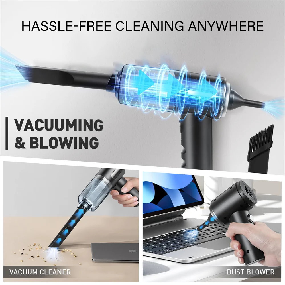 Portable mini vaccum cleaner for desk, car & home cleaning