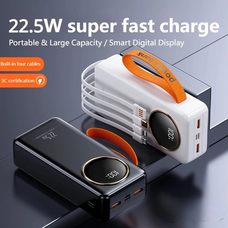 Portable Power Bank 22.5W 80000mAH Super Fast Charger Large Capacity External Battery Supports Simultaneous Charging of 5 Device