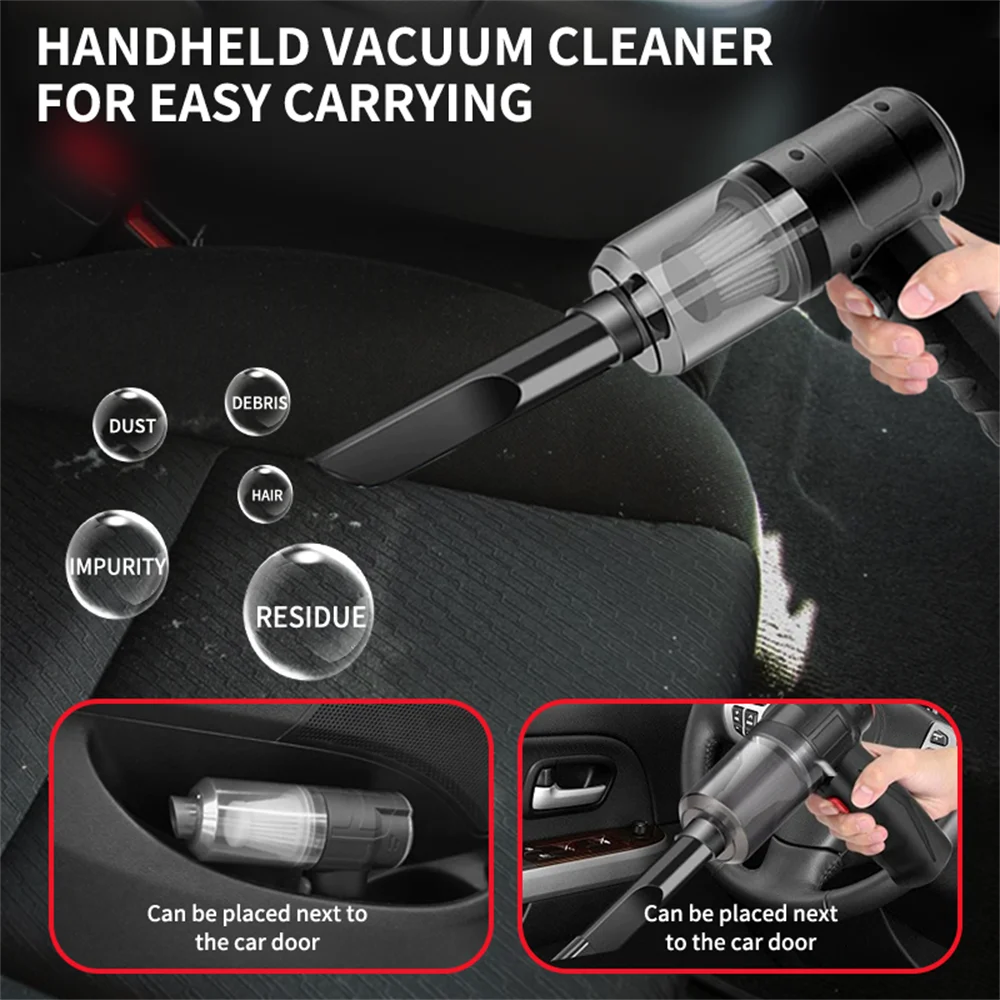 Portable mini vaccum cleaner for desk, car & home cleaning