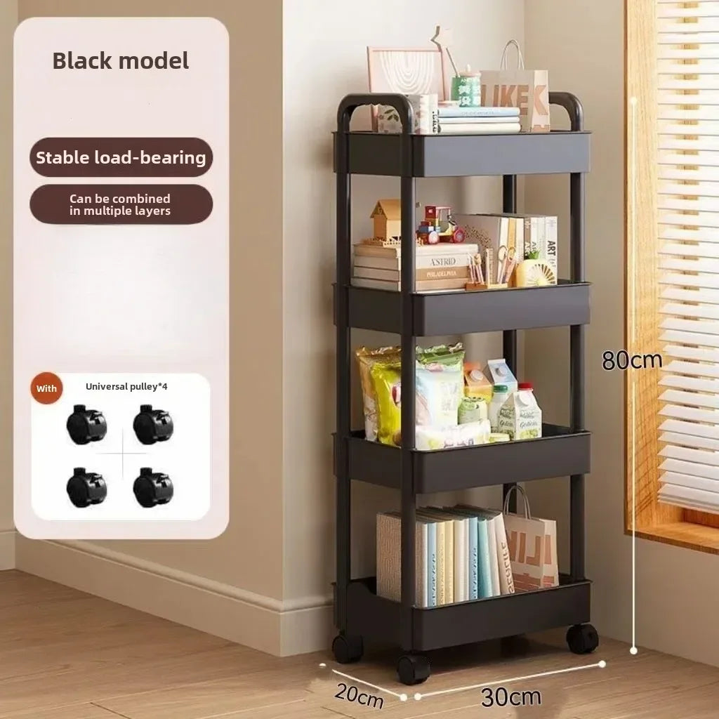 NewMultifunctional Storage Cart with Open Shelves Living Space Book Display Suitable for Kitchen Bedroom Storage Decor Organizer