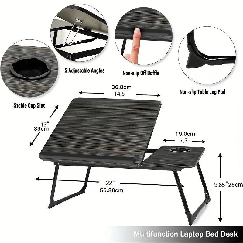 Foldable Laptop Desk for Bed Student Dormitory Bedside Table Portable Multifunctional Study Writing Working Desk for Home